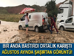 Erzurum'da sağanak sele dönüştü