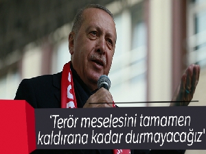 Cumhurbaşkanı Erdoğan: 'Bu milletin gündeminden terör meselesini tamamen kaldırana kadar durmayacağız'