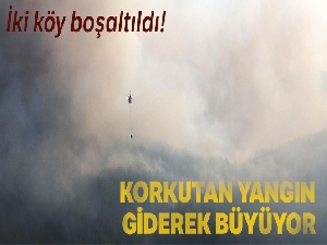 Muğla'da alevlerin tehdit ettiği iki köy boşaltıldı