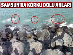 Kayalıklardan denize düşen kızı vatandaşlar kurtardı