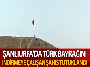 Şanlıurfa'da Türk bayrağını indirmeye çalışan kişi tutuklandı