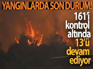Yangınlarda son durum: 161'i kontrol altında, 13 yangın devam ediyor