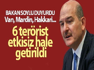 İçişleri Bakanı Soylu: 'Van, Mardin ve Hakkari'de 6 terörist etkisiz hale getirildi'