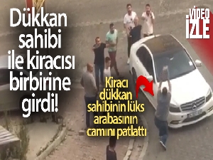 Dükkan sahibi ile kiracısı arasında kaldırım taşlı kavga