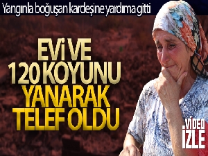 Yardıma gitti, evi ve hayvanları yandı
