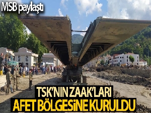 MSB: 'Sinop'ta selden yıkılan köprülerin yerine Yatay Kaydırmalı Zırhlı Araç Aşırma Köprüsü kuruldu'