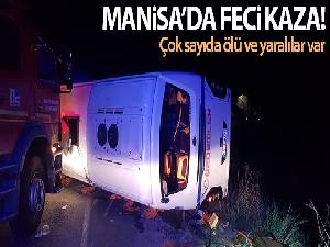 Manisa'da feci kaza! İşçi servisi otomobille çarpıştı