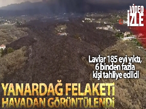 Kanarya Adaları'ndaki yanardağ felaketi havadan görüntülendi