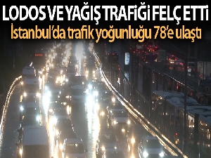 İstanbul'da lodos ve yağışlı hava trafiğini felç etti