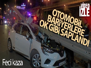 Kadıköy'de otomobil ok gibi bariyerlere saplandı: 1 ölü