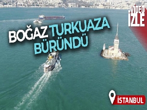 İstanbul Boğazı turkuaza büründü, masalsı renk değişimi havadan görüntülendi