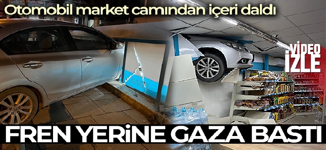 Çekmeköy'de fren yerine gaza bastı, marketin içine daldı