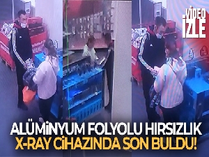 İstanbul'da AVM'de alüminyum folyolu torbayla hırsızlık kamerada