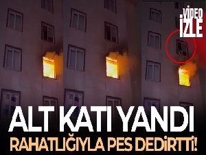 Bursa'da ev alev alev yandı... Komşusu film izler gibi izledi