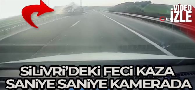 Silivri TEM'deki kamyon kazasıyla ilgili yeni görüntüler ortaya çıktı