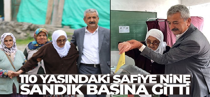 110 yaşındaki Safiye nine 2. tur seçimleri için sandık başına gitti