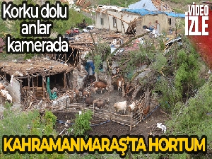 Kahramanmaraş'ta hortum ağaçları yerinden söktü, çatıları uçurdu