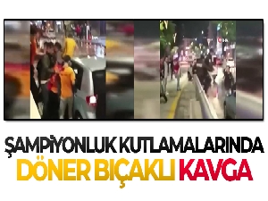 Galatasaray'ın şampiyonluk kutlamalarında döner bıçaklı kavga