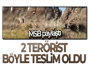MSB, 2 teröristin teslim olduğu görüntüleri paylaştı