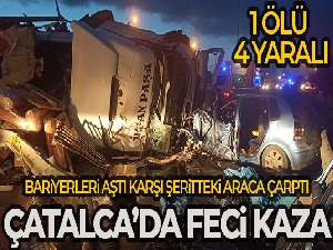 TEM'de tır bariyerleri aşarak karşı şeritteki araca çarptı: 1 ölü, 4 yaralı