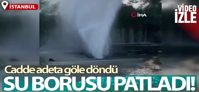 Alibeyköy'de su borusu patladı, ortaya şelaleyi andıran görüntüler çıktı
