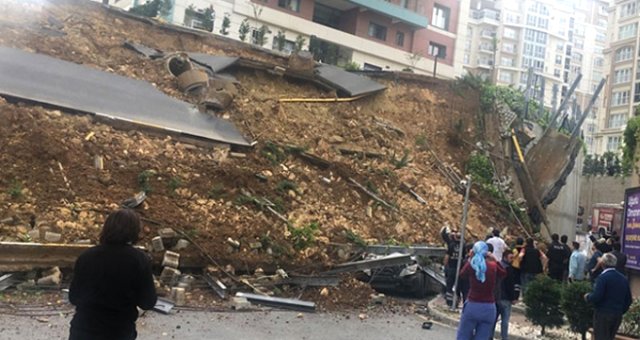 Başakşehir'de İstinat Duvarı Çöktü! 1 Kişi Göçüğün Altından Yaralı Olarak Kurtarıldı