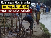 Rohingyalı Müslümanlar sel ile mücadele ediyor