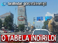 Üsküp'te o tabela indirildi