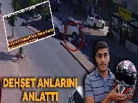 Otomobilin arka lastiği kafasının üzerinden geçen motosiklet sürücüsü o anları anlattı