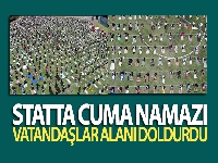 Stadı dolduran cemaat havadan görüntülendi