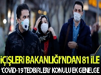 İçişleri Bakanlığından 81 il valiliğine genelde