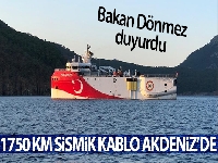 Bakan Dönmez: '1750 kilometre sismik kablo Akdeniz'e indi'