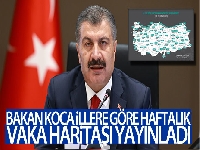 Sağlık Bakanı Koca, illere göre haftalık vaka haritası yayınladı
