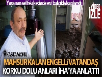 Evi balçıkla kaplanan engelli çifti mahsur kaldığı balkondan polisler merdivenle kurtardı