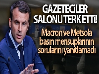 Macron ve AP Başkanı Metsola, soru almayınca gazeteciler salonu terk etti