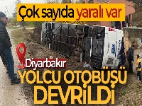 Diyarbakır'da yolcu otobüsü devrildi: 3'ü ağır 35 yaralı