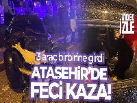 Ataşehir'de 3 aracın karıştığı kazada anne ile kızı yaralandı