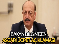 Çalışma Bakanı Vedat Bilgin'den asgari ücret açıklaması