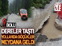 Bolu'da dereler taştı: Yollarda göçükler meydana geldi