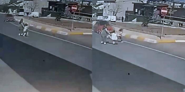 Sultanbeyli’de otomobilin çarptığı kız çocuğu metrelerce savruldu, kaza anı kamerada