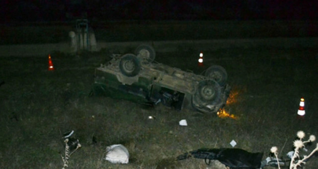 Görevden Dönen Askeri Araç Şarampole Yuvarlandı: 12 Askerimiz Yaralandı