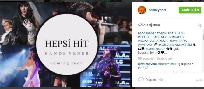 Hande Yener Albüm Müjdesini İnstagram Hesabından Duyurdu