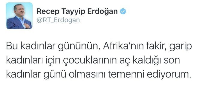 Cumhurbaşkanı Erdoğan’dan Kadınlar Günü Tweeti
