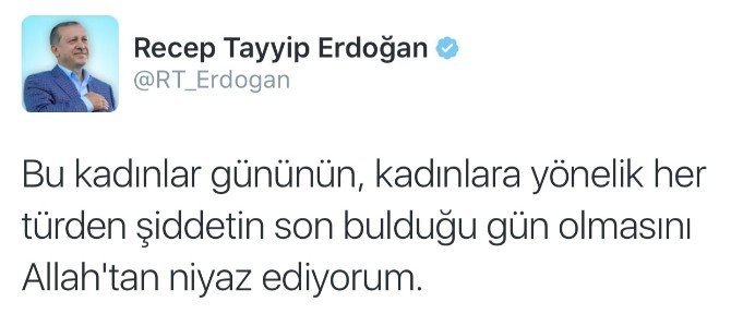 Cumhurbaşkanı Erdoğan’dan Kadınlar Günü Tweeti
