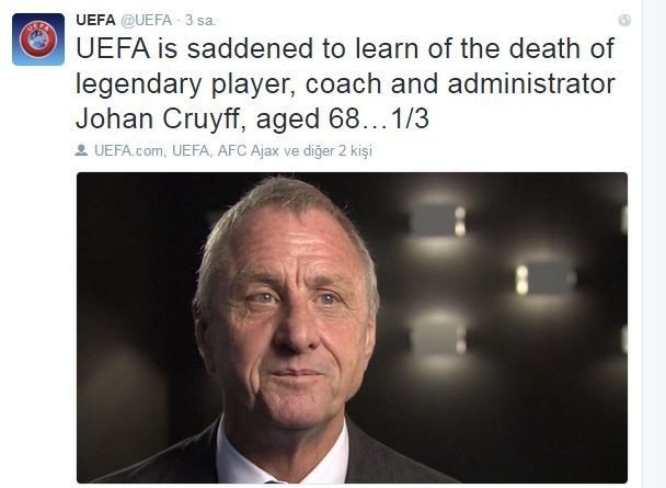 Dünya Futbolu Cruyff İçin Yasta