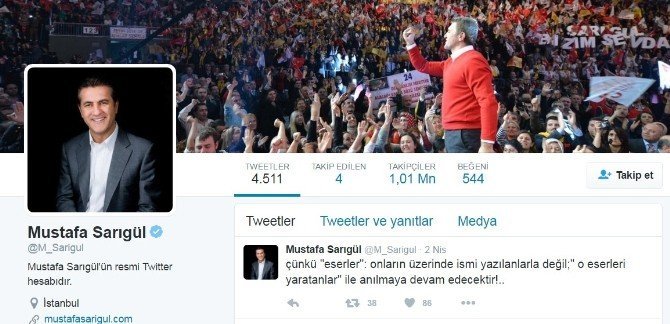 Mustafa Sarıgül’den Sitem