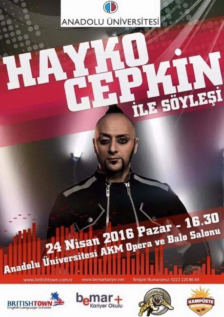 Hayko Cepkin 24 Nisan'da Anadolu Üniversitesinde