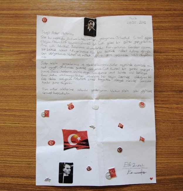 Minik Elif'in Mektubu Tesadüfen Yüzbaşı Amcasına Ulaştı