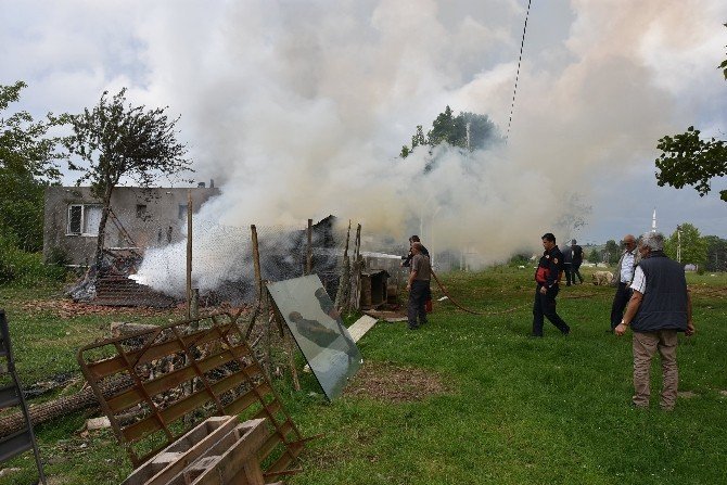 Sinop’ta Odun Deposunda Yangın Çıktı