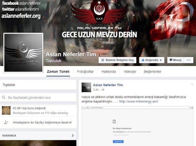 Aslan Neferler Ermenistan Sitesini Hackledi